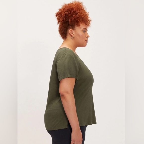 GIRLFRIEND COLLECTIVE Fern Cupro V-Neck Tee XXL - Picture 4 of 9